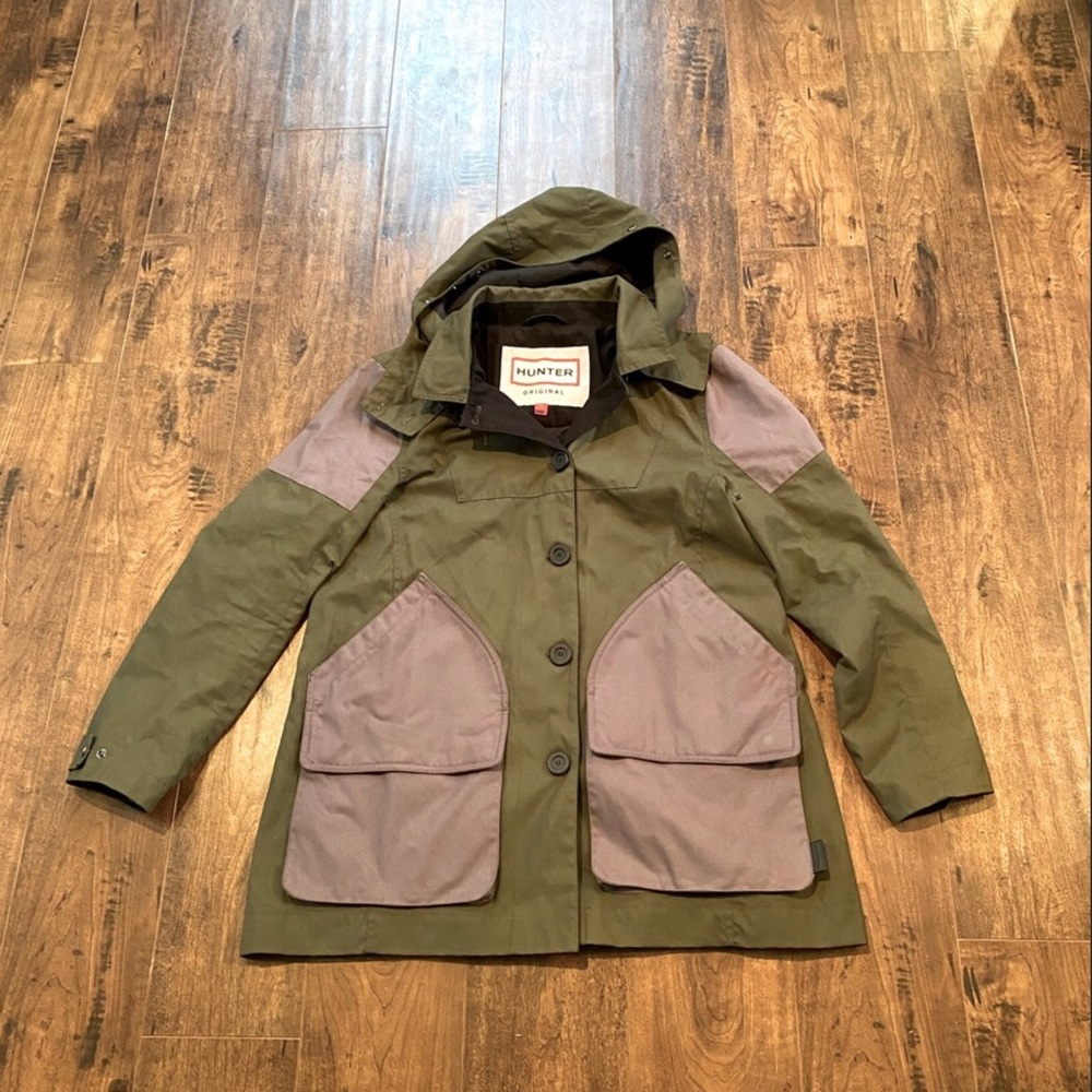 Hunter Cotton Hunting Jacket Olive Green / Gray Gem